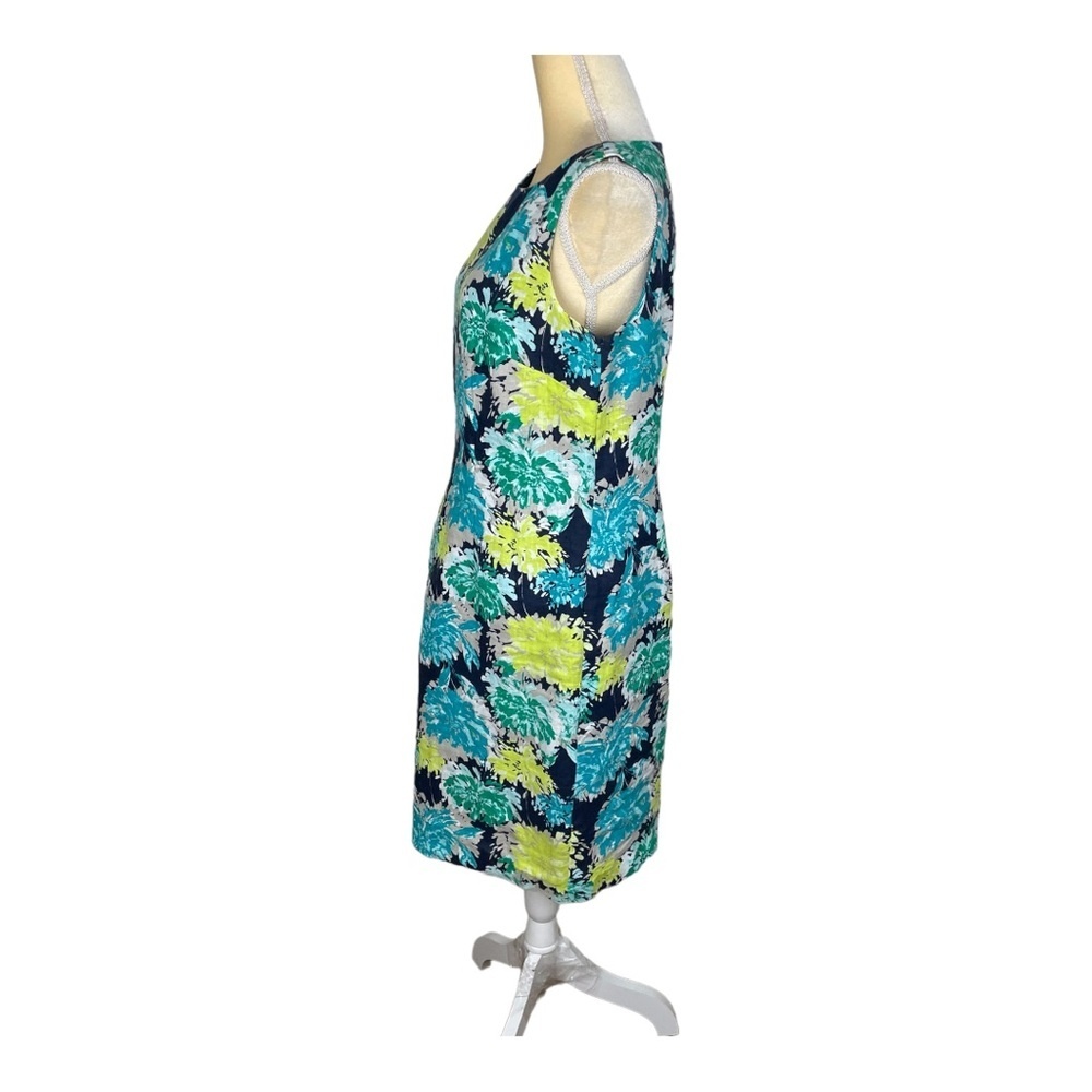 Kim Rogers Sleeveless Floral Linen Dress Size 12 - Picture 3 of 10